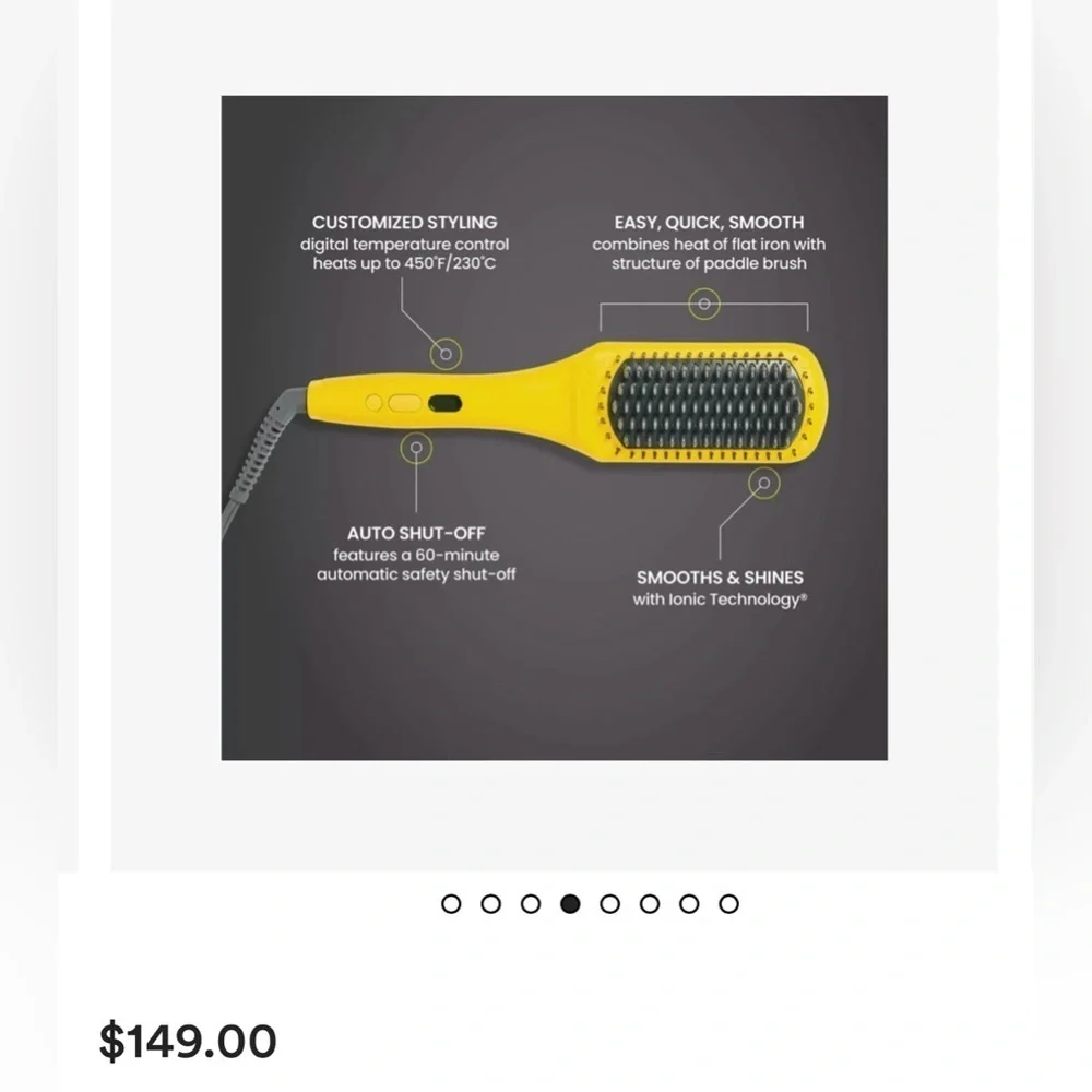 New Drybar Yellow & Gray Hair Straightener